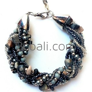 bali beaded crystal stone bracelet charm