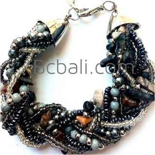 bali beaded crystal stone bracelet charm