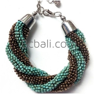 bali glass beads handmade bracelets two colors