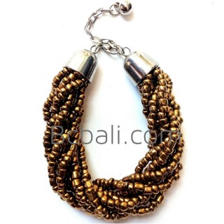 golden glass bead handmade bracelets stainless charming