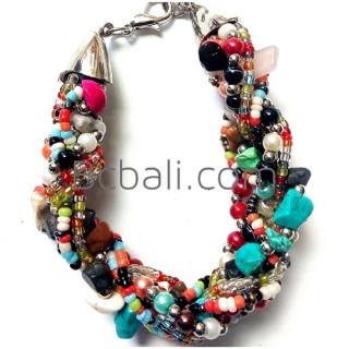 multi color stone beads bracelets fashion accessories 2015