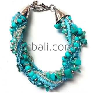 turquoise stone beads bracelets charms accessories bali