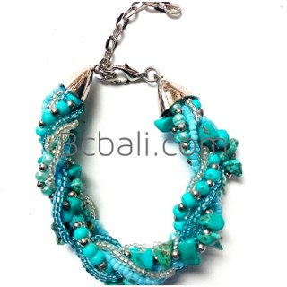 turquoise stone beads bracelets charms accessories bali