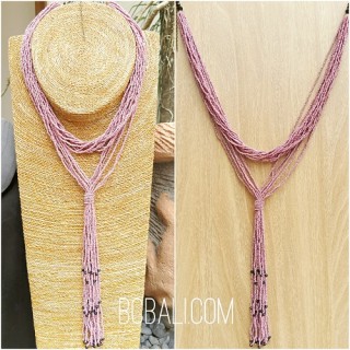 multiple strand beads purple necklaces double wrist