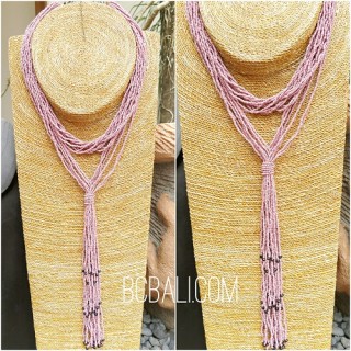 multiple strand beads purple necklaces double wrist