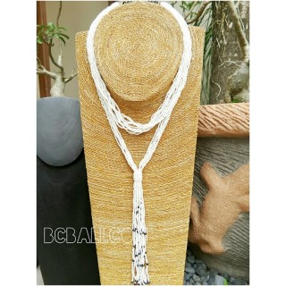 multiple strand beads white necklaces double wrist