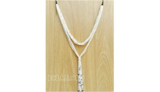 multiple strand beads white necklaces double wrist