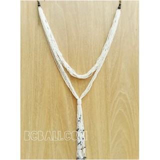 multiple strand beads white necklaces double wrist