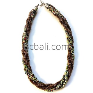 balinese beaded necklaces twice two color style