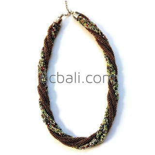 balinese beaded necklaces twice two color style