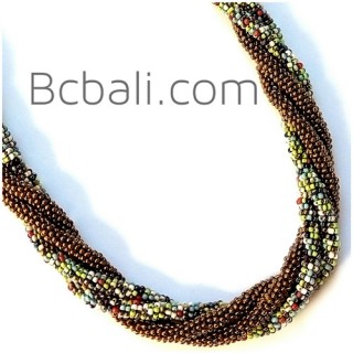 balinese beaded necklaces twice two color style