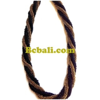 black golden beads necklaces two color