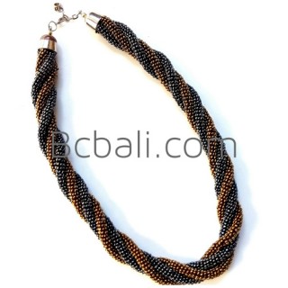 full beads semi choker necklaces two color