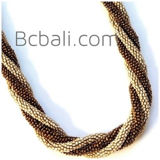 two color combination glass beads necklaces style bali