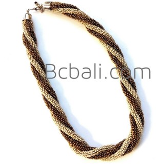 two color combination glass beads necklaces style bali