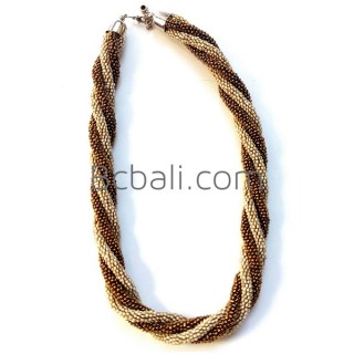 two color combination glass beads necklaces style bali