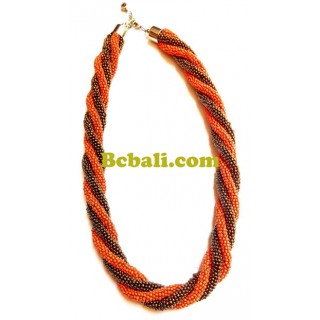 two coloring beads necklaces quarted seeds fashion