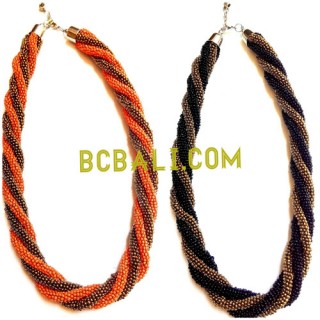 two model bycolor necklaces beads