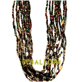 mix color glass beads necklace charms fashion