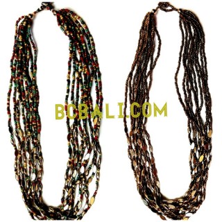 multi color glass beads necklace charms bali 