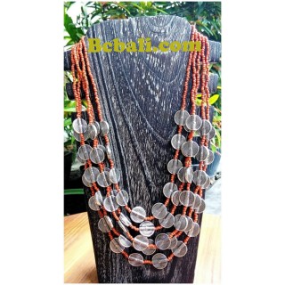 bali casandra 5strand necklaces coin beads