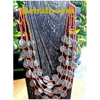 bali casandra 5strand necklaces coin beads