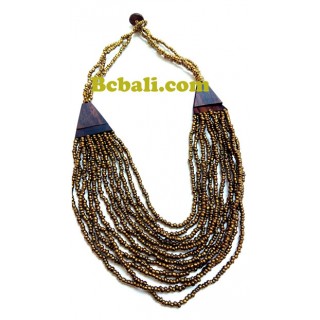 balinese golden glass bead choker ethnic necklace hand work design