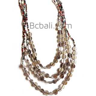 multicolors glass beaded quart strand seed necklaces bali