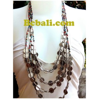 multicolors glass beaded quart strand seed necklaces bali