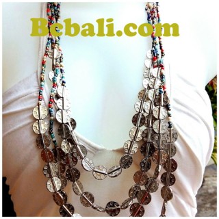 multicolors glass beaded quart strand seed necklaces bali