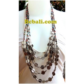 multicolors glass beaded quart strand seed necklaces bali