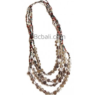 multicolors glass beaded quart strand seed necklaces bali