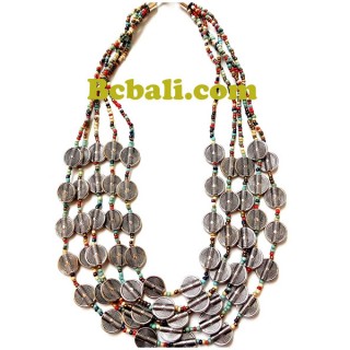 multiple beads color choker necklace seeds 