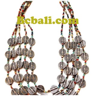 multiple beads color choker necklace seeds 