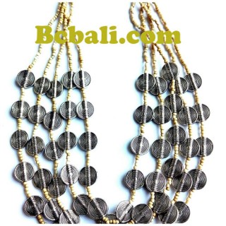 two color shown choker necklace beads charm bali design