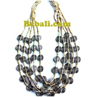 natural beads balinese necklaces choker 5seed design