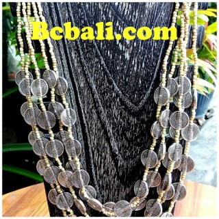 two color shown choker necklace beads charm bali design