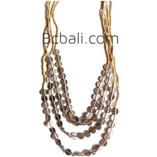 nature bead organic quarted strand casandra necklace