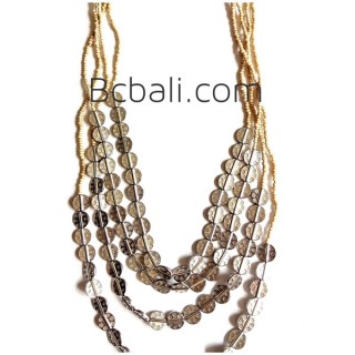 nature bead organic quarted strand casandra necklace