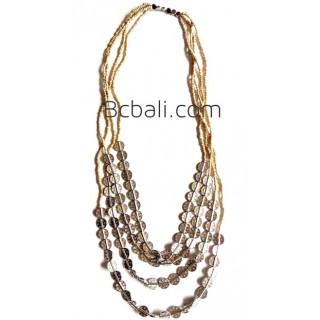 nature bead organic quarted strand casandra necklace