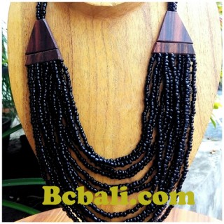 two color shown necklaces choker seeds beading wood ethnic design