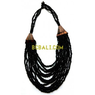 two color shown necklaces choker seeds beading wood ethnic design