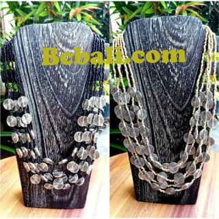 two color shown choker necklace beads charm bali design