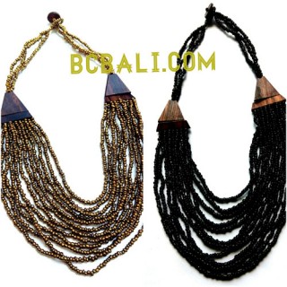 two color shown necklaces choker seeds beading wood ethnic design