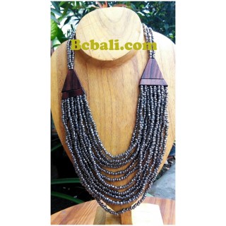 unique glass bead multiple choker necklace handmade bali