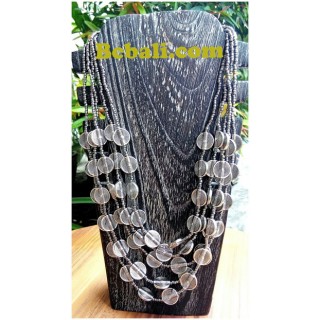 women fashion necklace charm choker 5strand glass beads