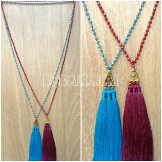 triangle chrome tassels necklaces bead crystal