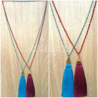 triangle chrome tassels necklaces bead crystal