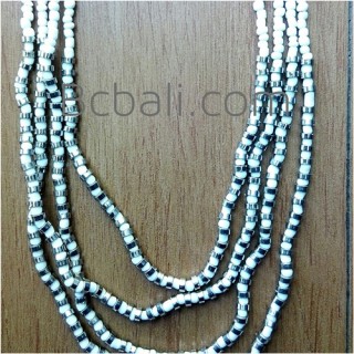 bead necklace four strand charm steel made in indonesia