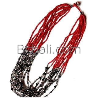 beads crystal necklace multiple seed stainless fashion